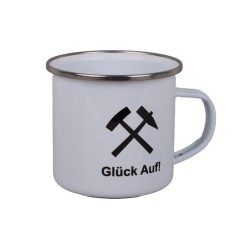Emailletasse Becher "Glückauf"